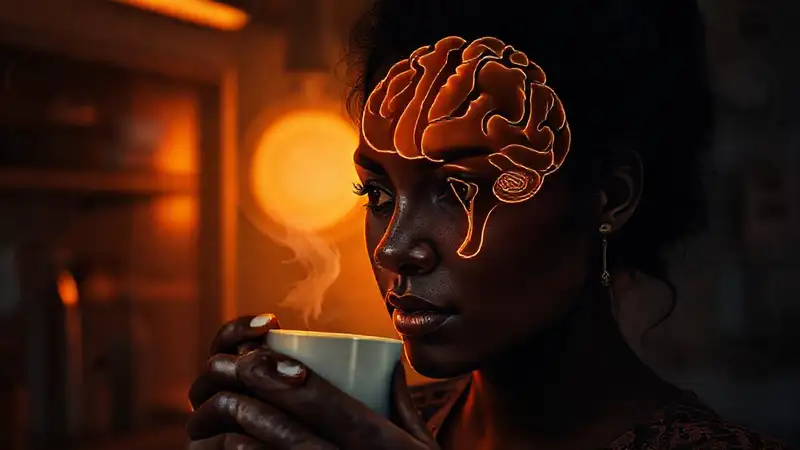 Mujer oscura, ciencia y protección serena