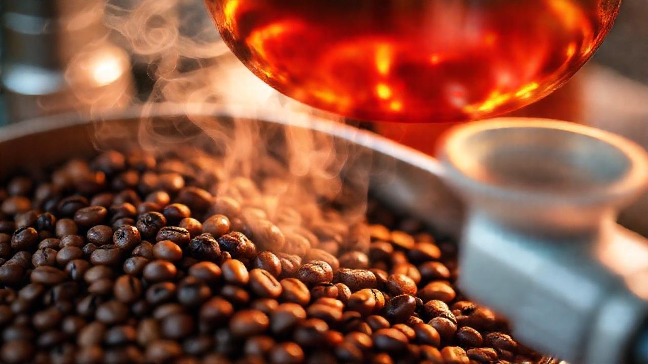 Laboratorio científico de café en detalle