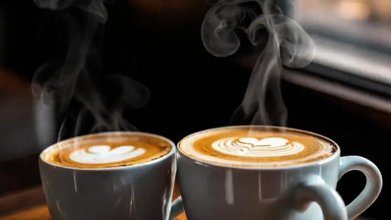 Café con arte, contraste y calor