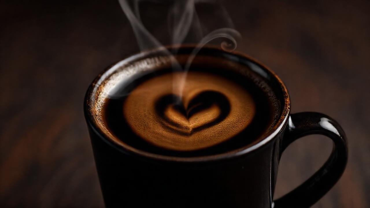 Taza de café oscura