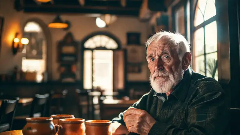 Un café rústico emana calidez y tradición