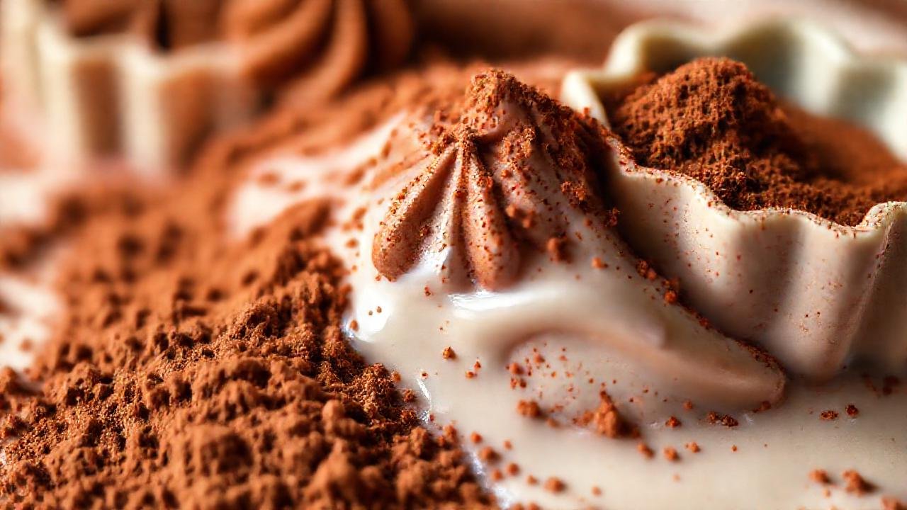 Chocolate artístico y cremoso, bellamente presentado