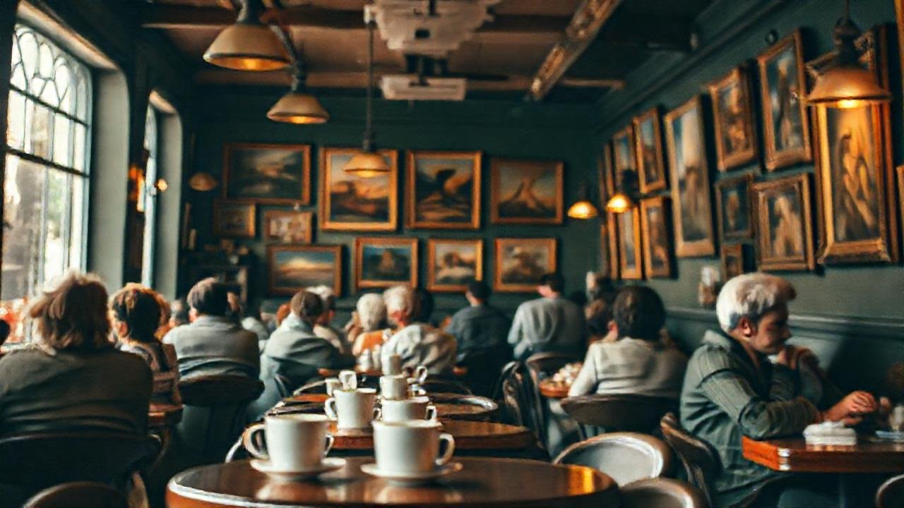 Un café vintage evocador y artístico
