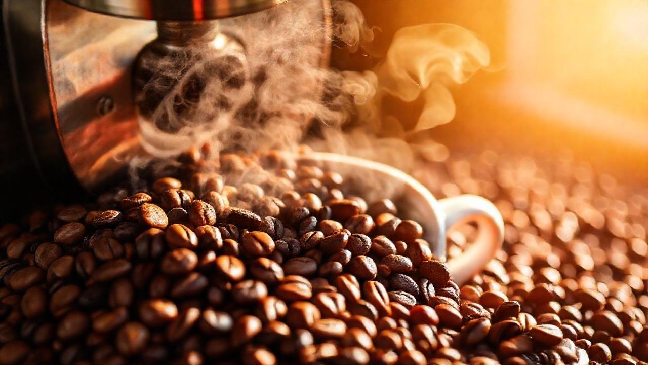 Granos de café recién molidos y aromáticos