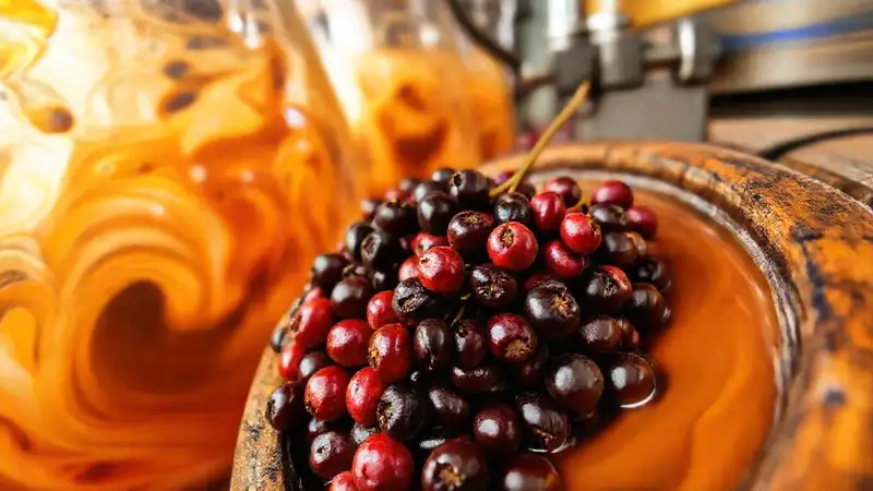 La fermentación del café crea colores vibrantes