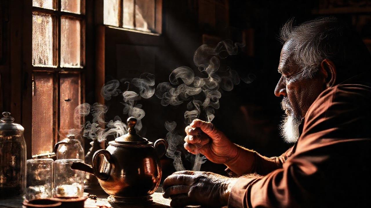 Un hombre cubano disfruta café en un café vintage