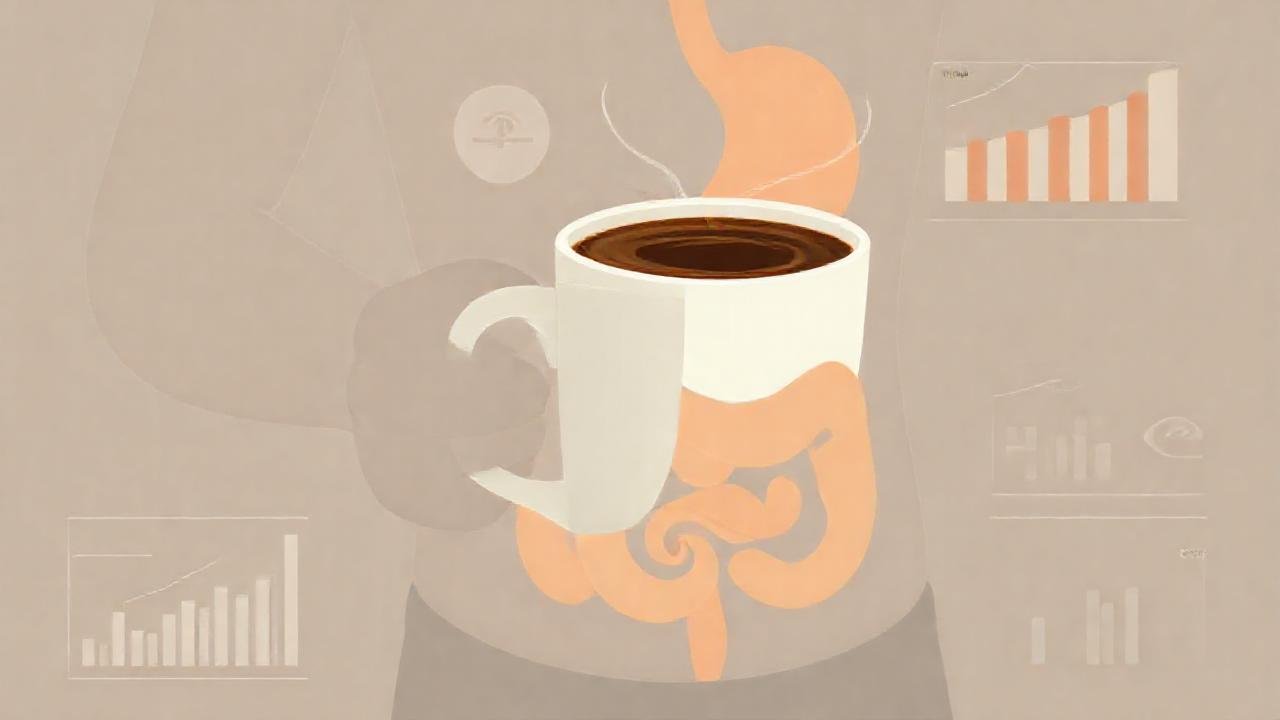 Ilustración científica de un intestino sano