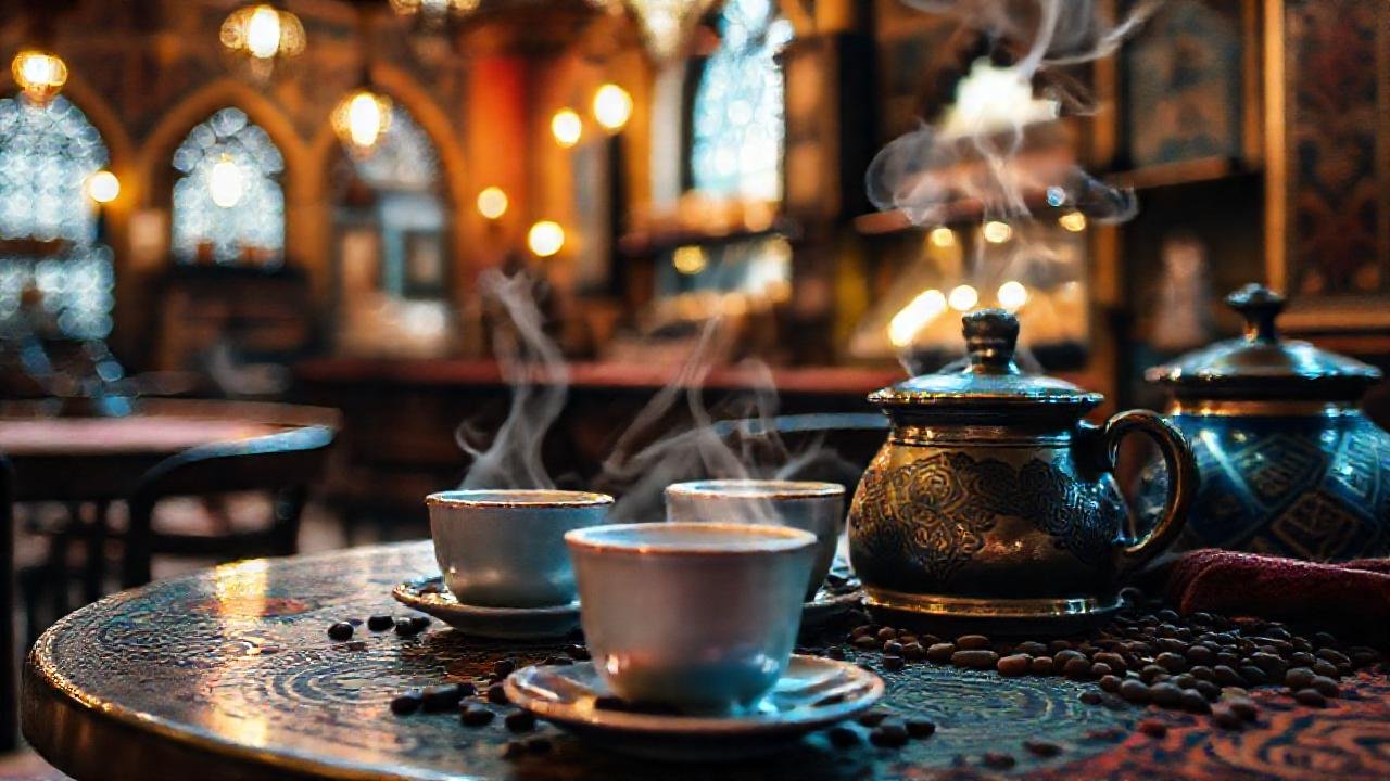 Un café medioriental acogedor y aromático