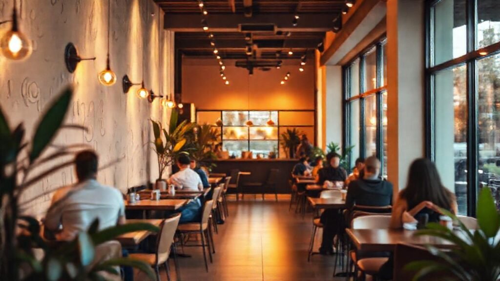 Un café minimalista y acogedor