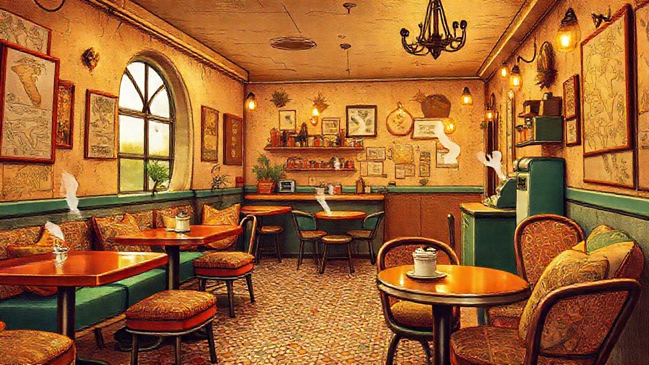 Un café retro y nostálgico