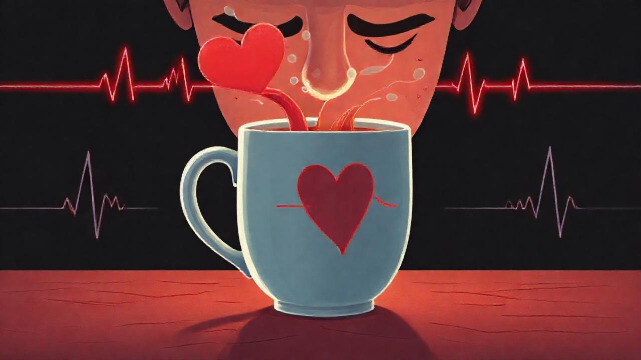 Corazón ansioso en oscuridad palpitante