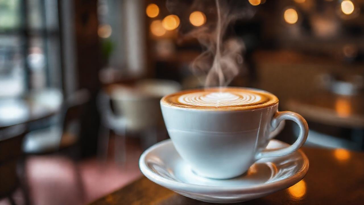Un café elegante y texturizado brilla