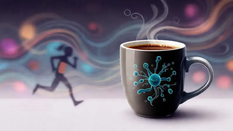 Microbioma saludable en taza de café