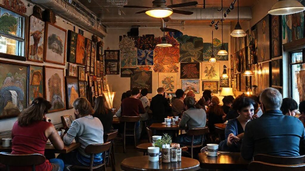 Un café artístico y vibrante