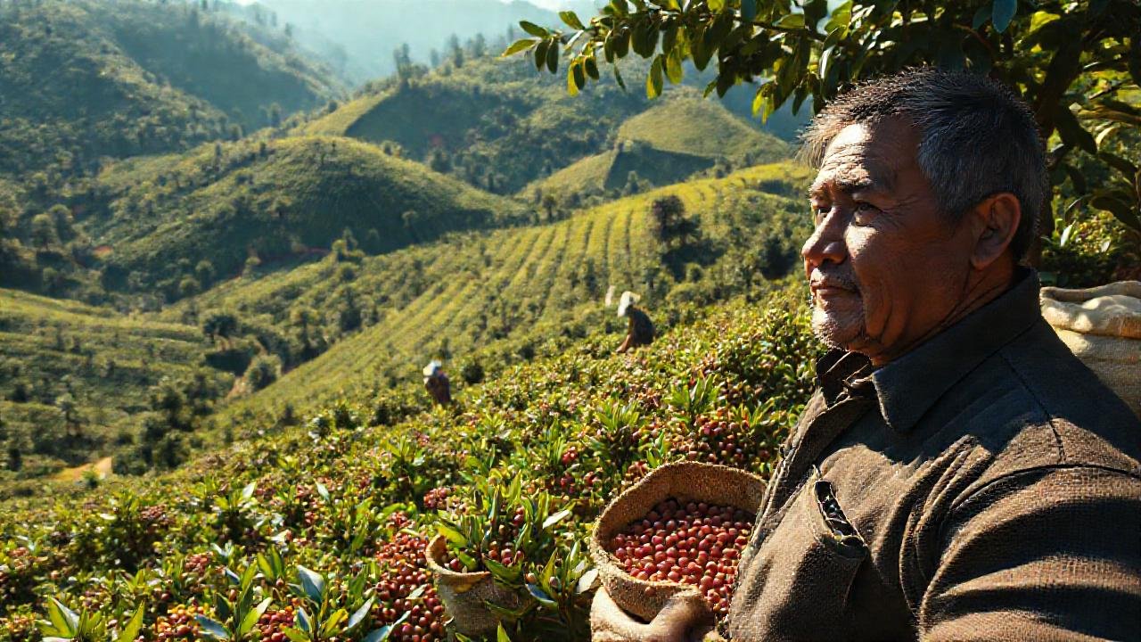 Café, paisajes, cosecha y comercio global