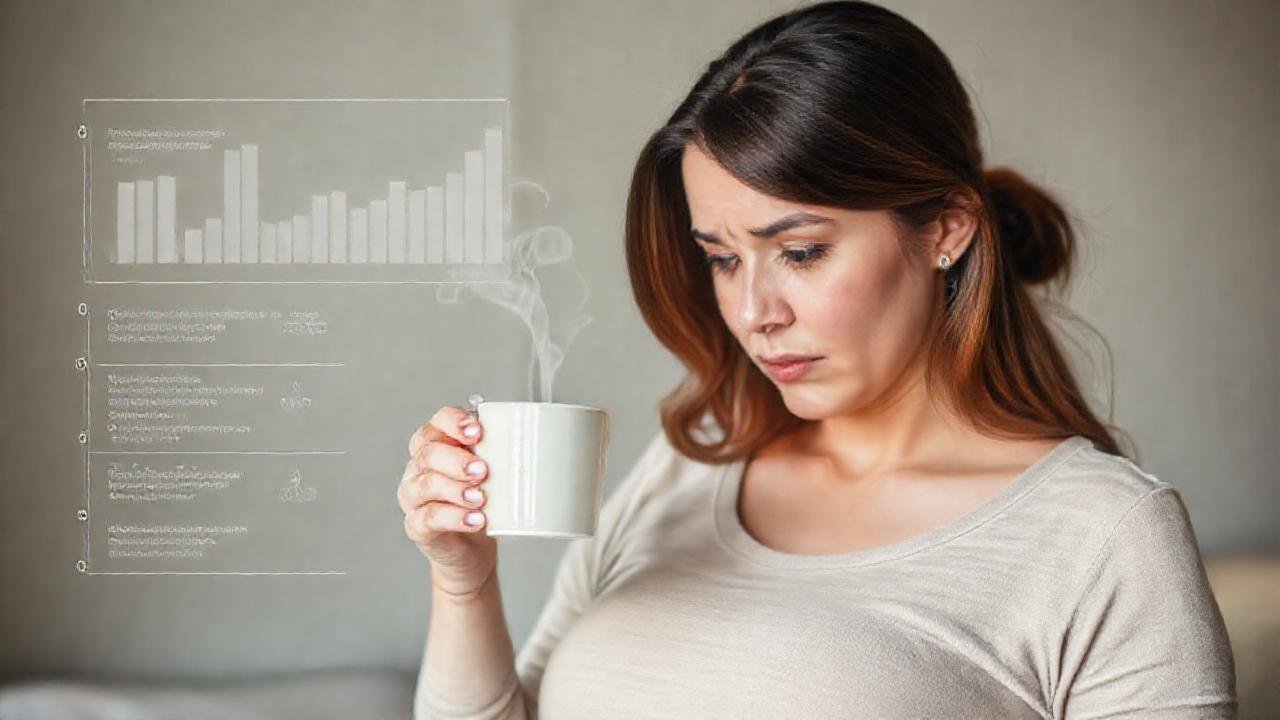 Mujer embarazada, preocupación y salud en calma