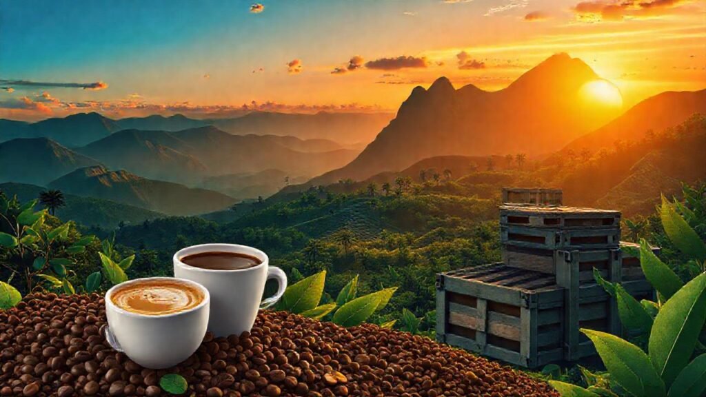Café sudamericano exportado