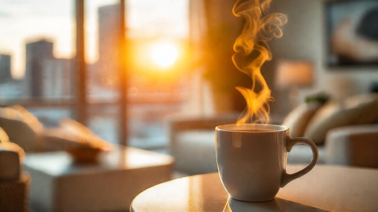 Café matutino en un hogar cálido