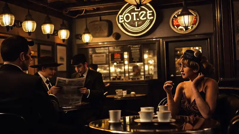 Un café vintage de los años 20