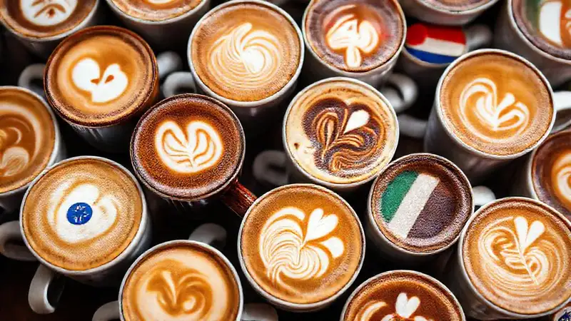 Café artístico y acogedor en detalle