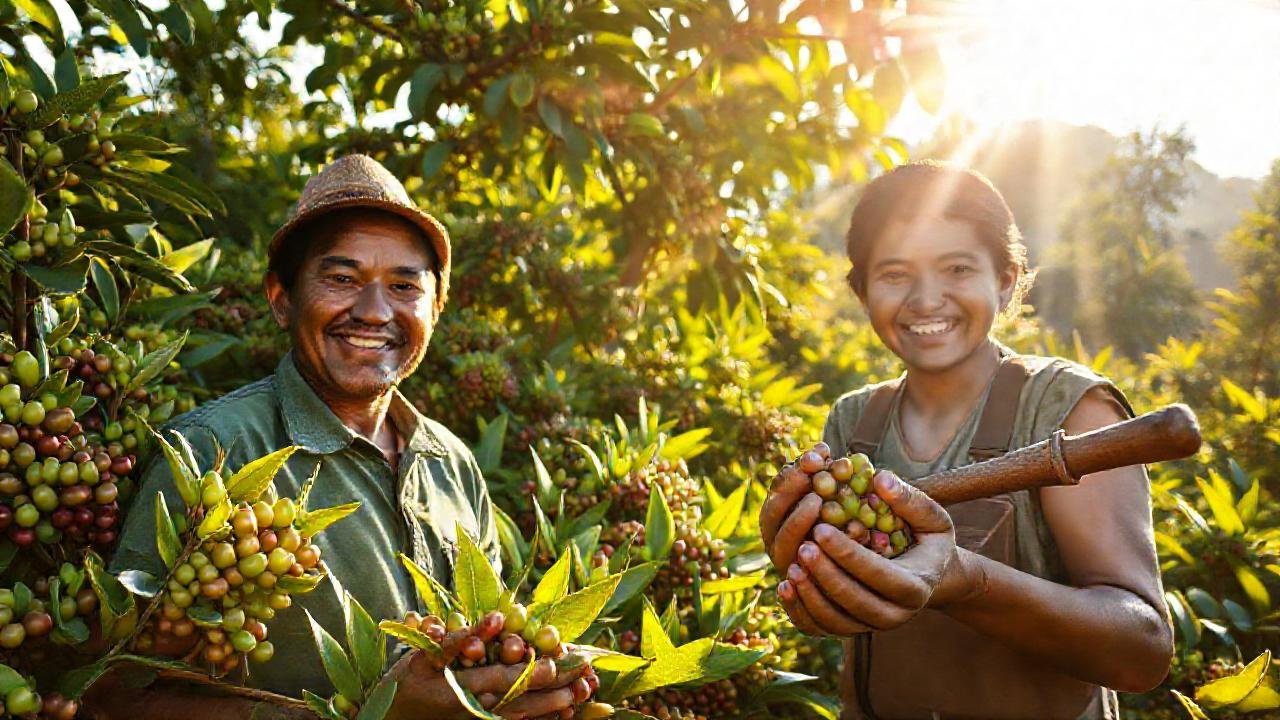 Plantación de café: mano
