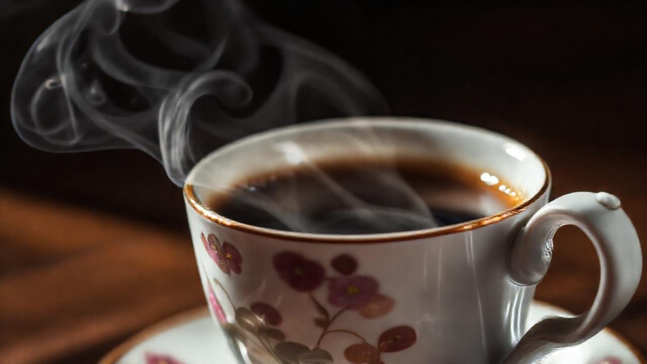 Taza elegante, aroma floral, sofisticación visual