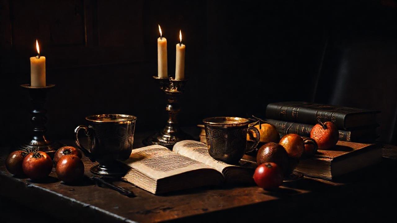 Un bodegón barroco evocador y oscuro