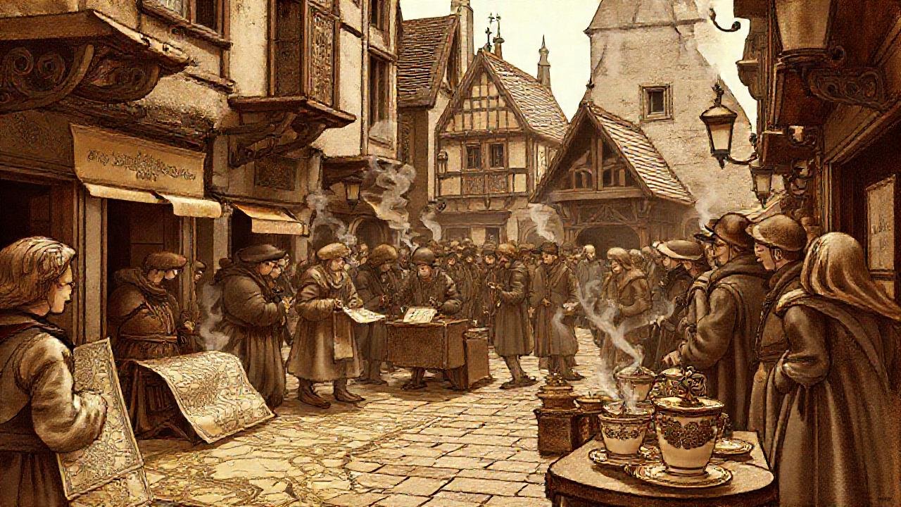 Vecinos observan café en siglo XVII