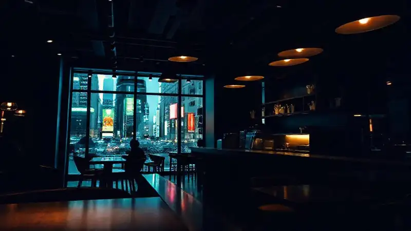 Un café oscuro y moderno, intenso