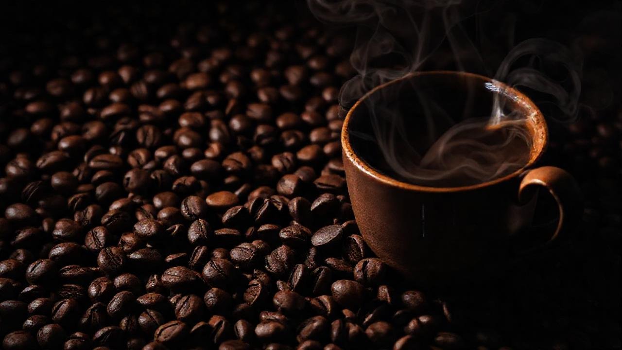 Café oscuro intenso, aroma envolvente y misterioso