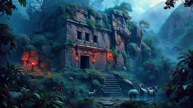 Monasterio antiguo, selva exuberante y misterio