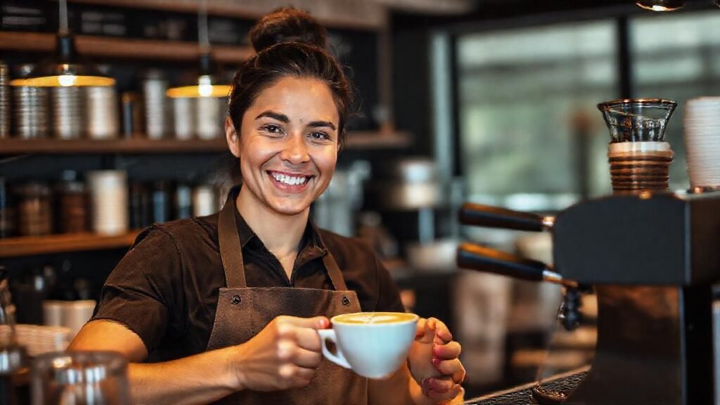 El barista prepara un café perfecto