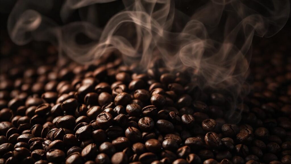 Café oscuro: humo intenso y atmósfera dramática