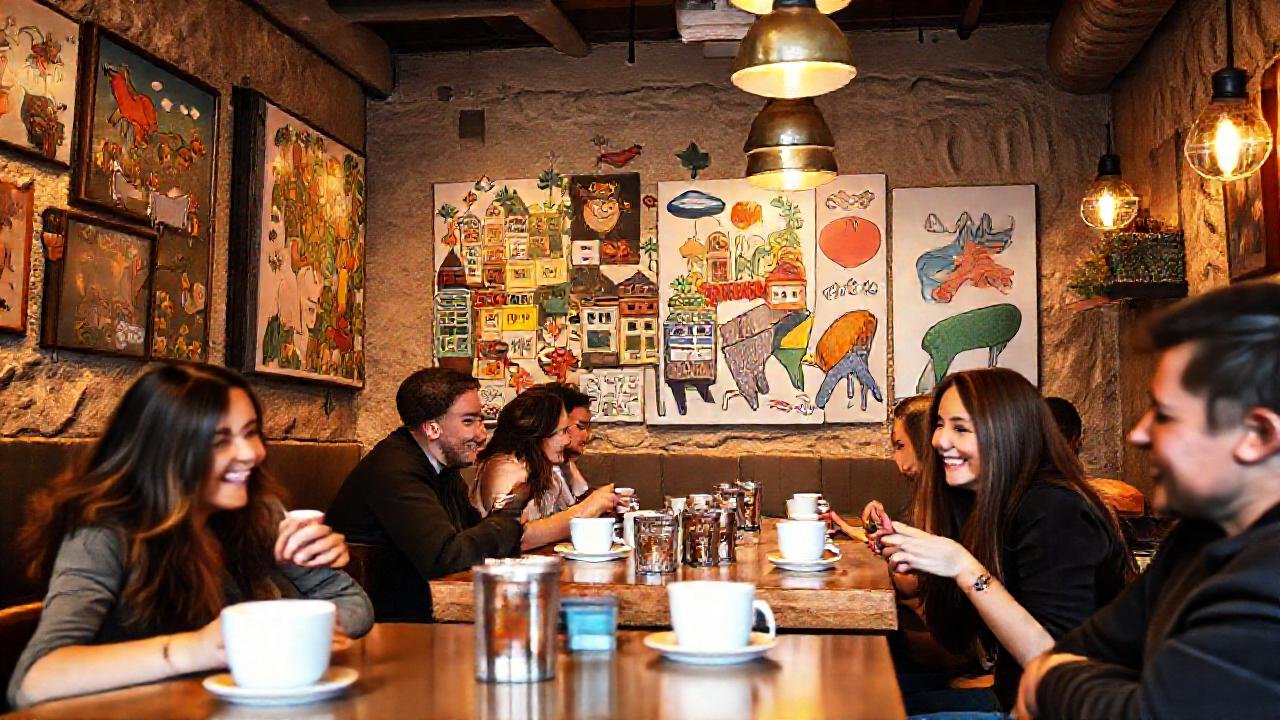 Un café acogedor y artístico vibra
