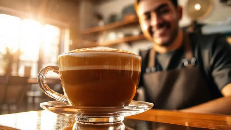 Un café acogedor y artísticos en luz cálida