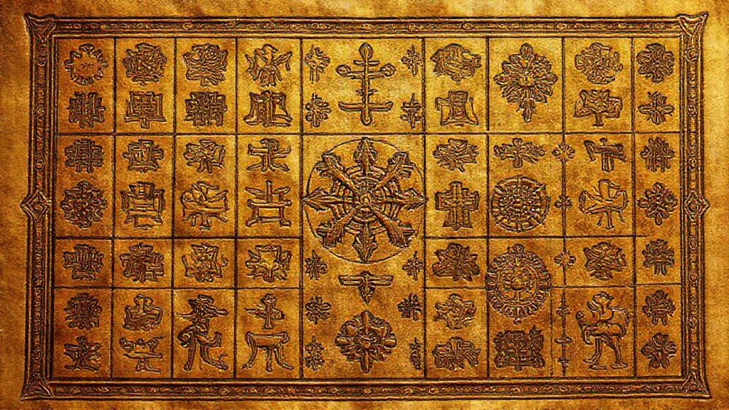 Manuscrito dorado: símbolos y cultura ancestral