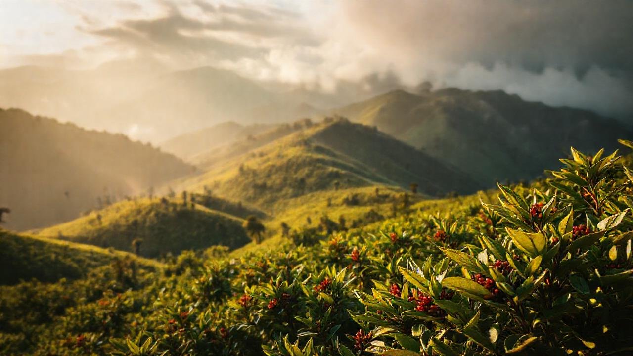 Café artesanal en montañas brumosas