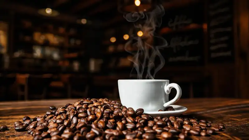 Un café acogedor en un ambiente cálido