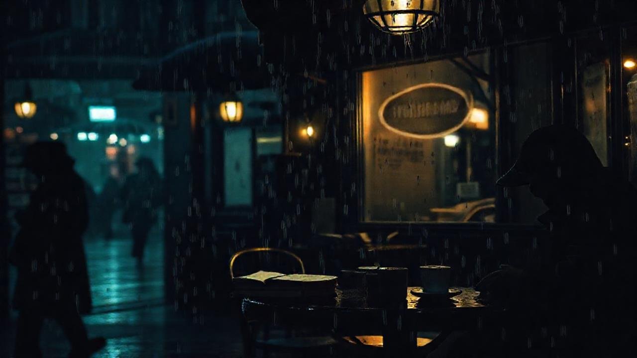 Un detective en un café sombrío