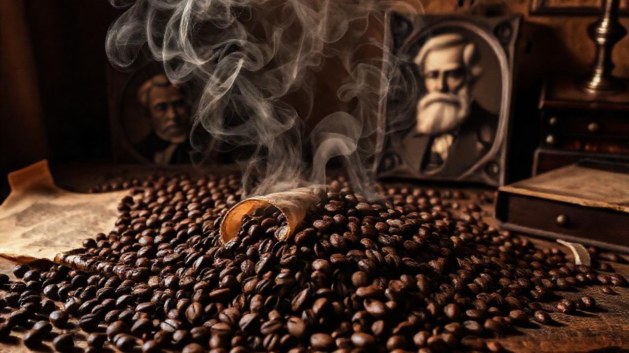 Atmósfera nostálgica y elegante de café antiguo